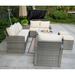 Red Barrel Studio® Forrest 8 Piece Rattan Sofa Seating Group w/ Cushions Synthetic Wicker/All - Weather Wicker/Wicker/Rattan in Gray | Outdoor Furniture | Wayfair