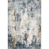 Black/Blue 48 x 32 x 0.25 in Area Rug - Trent Austin Design® Rikard, Denim/ivory - 1"-6" X 1"-6" Square Metal | 48 H x 32 W x 0.25 D in | Wayfair