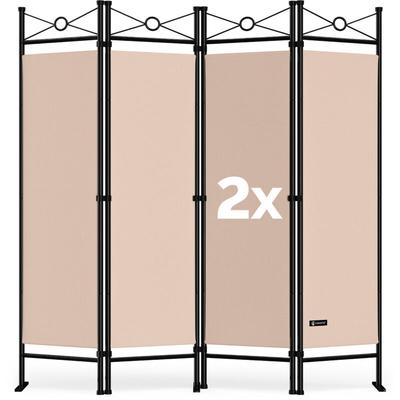 2er Set Paravent Lucca 180x163 cm Verstellbar Raumteiler Trennwand Umkleide Sichtschutz Spanische Image