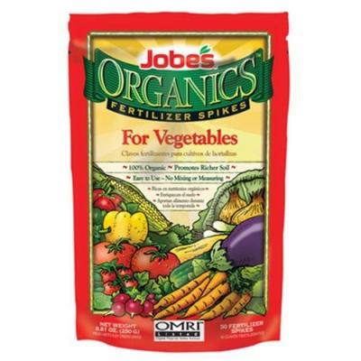 Jobe's 06028 Organic Vegetable Fertilizer Spike, 2-7-4, 50 Pack