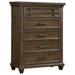 Rouspil Acacia Brown 6-Drawer Chest.