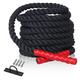 CCLIFE Battle Ropes Schlachtseil 9m 12m 15m Ø38mm Fitnesse Sport Tau Trainingsseil Fitnessseil Sportseil Battle Rope für Fitnessstudio Muskelaufbau, Größe:9m Schwarze Seile. mit Halterung