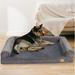 BingoPaw Dog Couch Bolster Memory Foam/Cotton in Gray | 3.2 H x 31.5 W x 24 D in | Wayfair BINGO-XPET178-GY-M