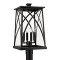 Capital Lighting 12" W X 22" H Outdoor 4-Light Post Lantern In Oiled Bronze w/ Clear Glass & Fits 3Inch Post (Sold Separately) Aluminium/Metal | Wayfair