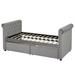 Etta Avenue™ Chantel Twin Daybed w/ Trundle Upholstered, Wood in Gray | 38 H x 42.5 W x 83.4 D in | Wayfair 69332585D4B5429098BBB99C0F4562BE