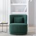 Accent Chair - Latitude Run® Prattsburgh 26.23" Wide Swivel Barrel Accent Chair in Green | 27.56 H x 26.01 W x 30.71 D in | Wayfair