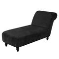 Rosdorf Park Box Cushion Chaise Lounge Slipcover Velvet, Leather in Black | 30 H x 32 W x 60 D in | Wayfair AF0348216DB84DC19DED6DD37A1428DA