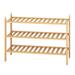 Rebrilliant Bamboo 9 Pair Stackable Shoe Rack Bamboo in Brown | 18.3 H x 27 W x 11 D in | Wayfair 92622C6016A94076A7FD6C9CA70138D4