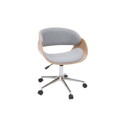 Design-Bürostuhl Hellgrau / Helles Holz bent Image