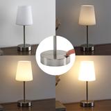 Madelyn 12.75" Bohemian Classic Acrylic Wireless Rechargeable Integrated LED Table Lamp, Clear/Chrome by JONATHAN Y