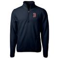 Men's Cutter & Buck Navy Boston Red Sox Big Tall Cascade Eco Sherpa Fleece Quarter-Zip Pullover Jacket