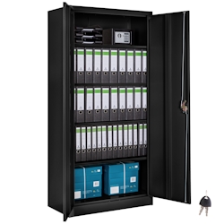 TECTAKE Aktenschrank Blain mit 5 Böden 40x80x180cm Image