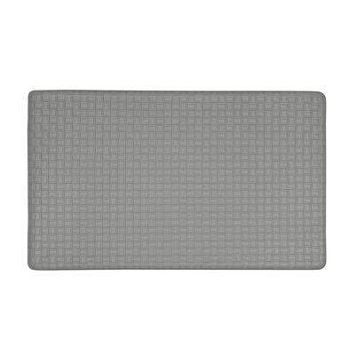 Woven Embossed Faux Leather Anti Fatigue Mat by Achim Home Décor in Grey (Size 18 X 30)