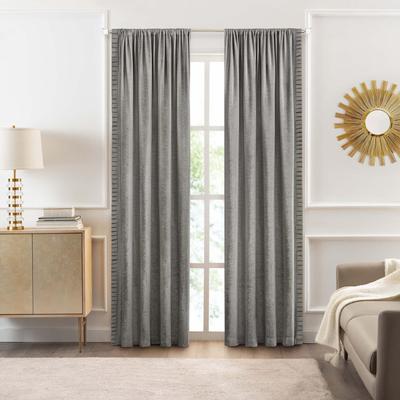 Wide Width Bordeaux Rod Pocket Window Curtain Panel by Achim Home Décor in Silver (Size 52