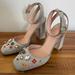 J. Crew Shoes | J.Crew Jeweled Silver Glitter Strappy Heels | Color: Silver | Size: 6