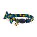 Navy Pineapple Print Breakaway Bow Tie Cat Collar, Blue