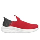 Skechers Boy's Slip-ins: Ultra Flex 3.0 - Smooth Step Sneaker | Size 13.0 | Red/Black | Textile | Machine Washable