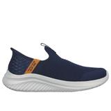 Skechers Boy's Slip-ins: Ultra Flex 3.0 - Smooth Step Sneaker | Size 3.5 | Navy | Textile | Machine Washable