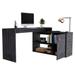 " Dallas L-Shaped Home Office Desk In Smoky Oak Color - FM Furniture FM6595ELI"