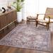 Viho 5'3" x 7'3" Traditional Natural Gray/Ink/Gray/Eggplant/Nutmeg/Peach/Brown/White/Black/Charcoal/Light Blue/Dark Brown/Light Gray/Dark Red Washable Area Rug - Hauteloom