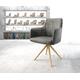 DELIFE Drehstuhl Greg-Flex Grau Antik Holzgestell konisch 180° drehbar, Esszimmerstühle
