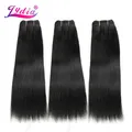 Lydia-Extensions Capillaires Synthétiques Tissage de Cheveux Lisses Yaki 10-26 Pouces 100%