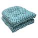 Pillow Perfect Outdoor Hockley Wicker Teal Seat Cushions (Set of 2)