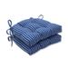 Resort Stripe Blue Reversible Chair Pad (Set of 2)