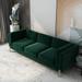 94.88'' Velvet Upholstered Square Arm Transitional Sofas With Golden Metal Legs