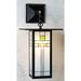 Arroyo Craftsman Franklin 1-Light Outdoor Wall Lantern Glass in Black | 15.125 H x 9 W x 11.75 D in | Wayfair FB-9LSARM-BK