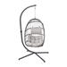 Dakota Fields Oumar Foldable Hanging Egg Chair w/ Included C-Stand & Cushions Polyester in Gray | 77 H x 37 W x 38 D in | Wayfair
