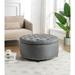Lark Manor™ 29.9" Wide Tufted Round Ottoman w/ Storage Polyester in Gray | 16.1 H x 29.9 W x 29.9 D in | Wayfair DE0AE2A2744F405AAB464C0E8A1D8F3C