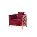 Accent Chair - Everly Quinn Bernice Burgundy & Gold Accent Chair Velvet/Fabric in Yellow | 28.34 H x 34.64 W x 31.1 D in | Wayfair