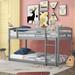 Harriet Bee Twin-Over-Twin Bunk Bed w/ Ladder & Safety Guardrails, Solid Pine Bedframe, Toddlers Low Floor Bunkbed For Bedroom, Space Saving | Wayfair