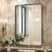 Latitude Run® Tyro Bathroom Decorative Home Decor Corner Hangs Accent Mirror Metal in Black | 36 H x 16 W x 2 D in | Wayfair