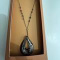 Zara Jewelry | Brand New Zara Long Fashion Necklace Glass Pendant | Color: Brown/Gray | Size: Os