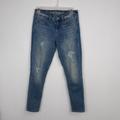 American Eagle Outfitters Jeans | American Eagle Jean Jegging Size 4 Short Distressed Super Stretch 4-Pockets Euc. | Color: Blue | Size: 4 Short