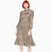 Kate Spade Dresses | Kate Spade Leopard-Print Clipped Dot Midi Dress Size 0 | Color: Gold/Tan | Size: 0