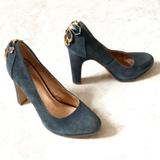 Anthropologie Shoes | Anthro Miss Albright Cabochon Navy Pumps Heels 7 | Color: Blue | Size: 7