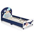 Costway Kids Upholstered Platform Bed with Headboard and Footboard