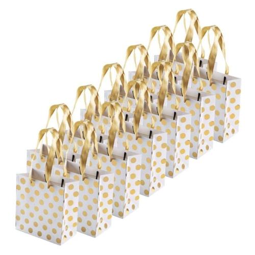 12 Stück Geschenktüte, goldene Geschenktüte, kleine Geschenktüte mit Griff Papiertüte, verwendet