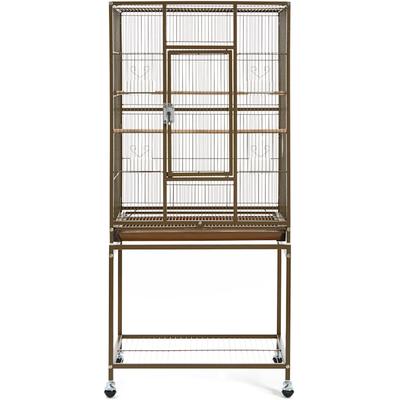 Topeakmart Palmer Green Metal Bird Cage with Rolling Detachable Stand, 53.5" H