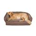 EZ Wash Memory Foam Fleece Headrest Dog Bed, 33" L X 24" W X 9" H, Small, Brown