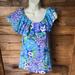Lilly Pulitzer Tops | Lilly Pulitzer Women’s Wynne Ruffle Sleeveless Blue Multi Floral Top Xsmall | Color: Blue/Purple | Size: Xs
