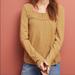 Anthropologie Tops | Anthropologie Mustard And White Striped Long Sleeve Tee | Color: Tan/White | Size: Xs