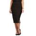Plus Size Women's Curvy Collection Ponte Knit Pencil Skirt by Catherines in Black (Size 1X)
