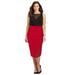 Plus Size Women's Curvy Collection Ponte Knit Pencil Skirt by Catherines in Classic Red (Size 1X)