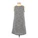 Ann Taylor LOFT Casual Dress - Shift High Neck Sleeveless: Gray Marled Dresses - Women's Size X-Small Petite