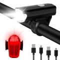 Toocking Fahrradlicht Set, LED Fahrradlampe Aus Aluminium STVZO Zugelassen, USB Aufladbar, IPX4 Wasserdicht, 2 Licht Modi Fahrrad Licht Bike Light mit Frontlichter und Rücklicht für Mountainbike