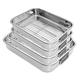 CaterOcassion 4pc Roasting Tray - Cooking Trays for Oven for Any Occasion. Roasting Tray with Removable Rack. Heavy Duty Oven Rack Soaking Tray Made of Reinforced Steel-Dishwasher Safe-British Brand